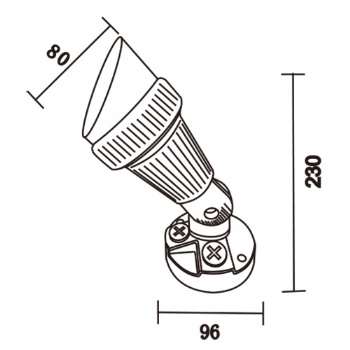 Outdoor wall lamps rotation head with cap peak