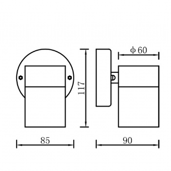 Outdoor wall light fixture aluminum up down GU10