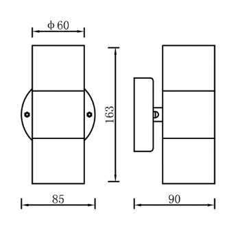 Outdoor wall lamps aluminum up down GU10