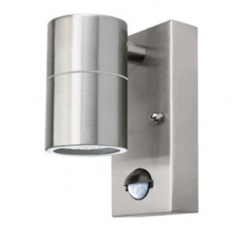 Outdoor stainless steel wall light fixture with sensor PIR